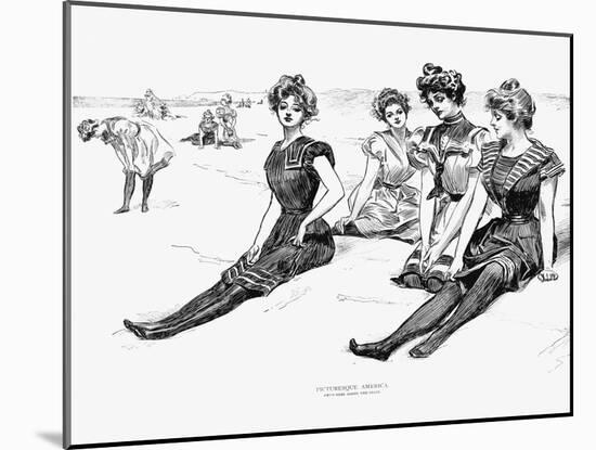 Swimsuits, 1900-Charles Dana Gibson-Mounted Giclee Print