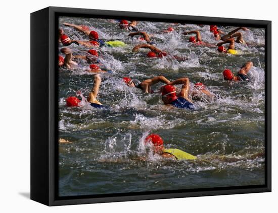 Swindon, Participants in a Triathalon Competition, Swindon, England, England-Paul Harris-Framed Premier Image Canvas