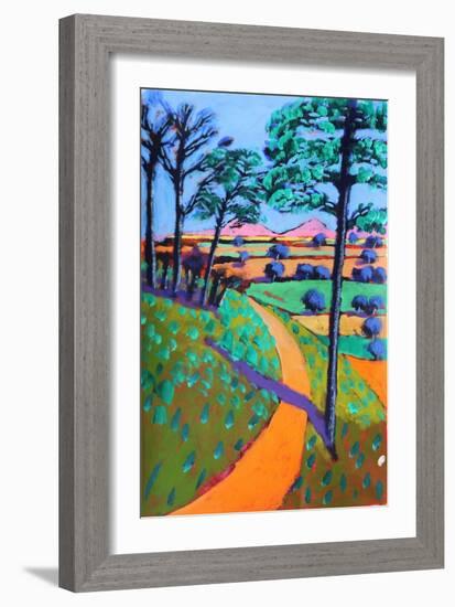 Swineyard Hill, 2021 (acrylic on paper)-Paul Powis-Framed Giclee Print