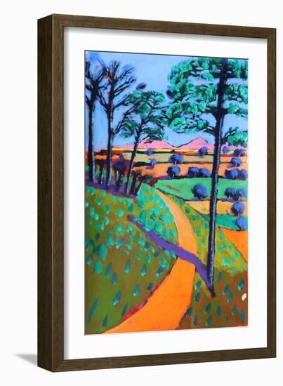 Swineyard Hill, 2021 (acrylic on paper)-Paul Powis-Framed Giclee Print