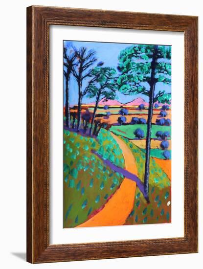 Swineyard Hill, 2021 (acrylic on paper)-Paul Powis-Framed Giclee Print