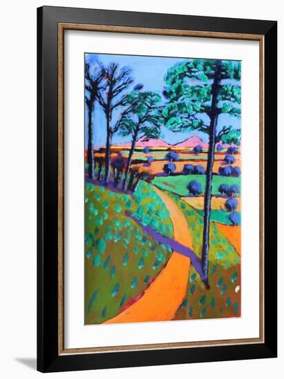 Swineyard Hill, 2021 (acrylic on paper)-Paul Powis-Framed Giclee Print