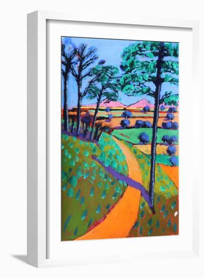 Swineyard Hill, 2021 (acrylic on paper)-Paul Powis-Framed Giclee Print