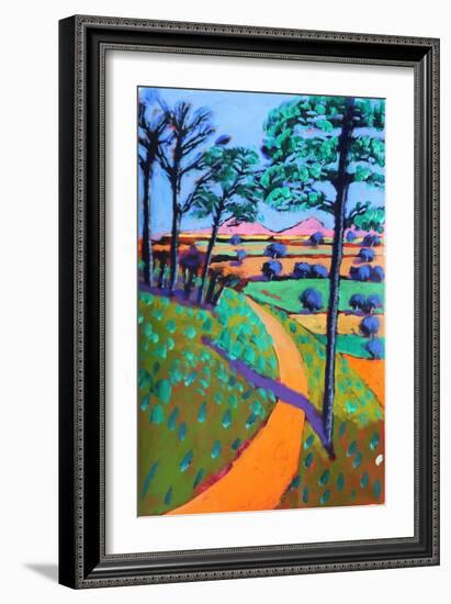 Swineyard Hill, 2021 (acrylic on paper)-Paul Powis-Framed Giclee Print