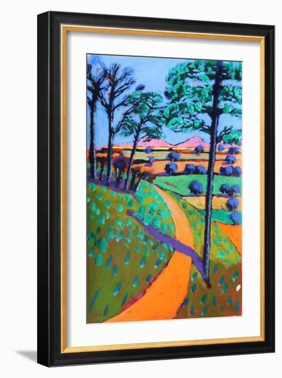 Swineyard Hill, 2021 (acrylic on paper)-Paul Powis-Framed Giclee Print