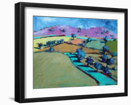 Swineyard Hill (acrylic on canvas, 2021)-Paul Powis-Framed Giclee Print