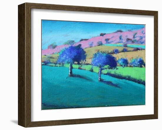 Swineyard Hill spring (acrylic on canvas, 2021)-Paul Powis-Framed Giclee Print