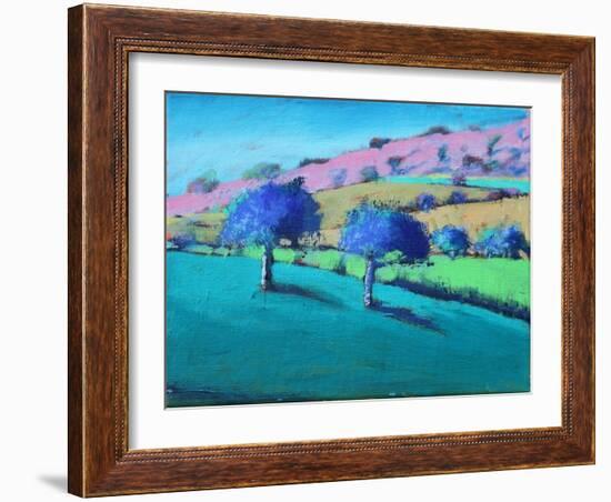 Swineyard Hill spring (acrylic on canvas, 2021)-Paul Powis-Framed Giclee Print