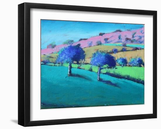 Swineyard Hill spring (acrylic on canvas, 2021)-Paul Powis-Framed Giclee Print