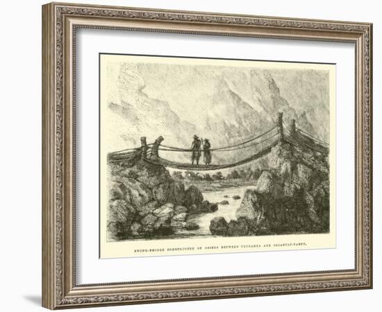 Swing-Bridge Constructed of Osiers Between Urubamba and Ollantay-Tampu-Édouard Riou-Framed Giclee Print