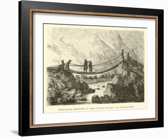 Swing-Bridge Constructed of Osiers Between Urubamba and Ollantay-Tampu-Édouard Riou-Framed Giclee Print