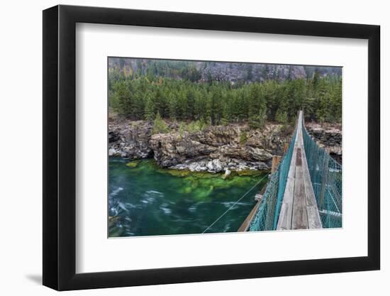 Swing Bridge over the Kootenai River Near Libby, Montana, Usa-Chuck Haney-Framed Photographic Print
