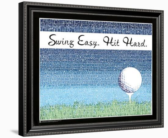 Swing Easy, Hit Hard (Golf Terms) Sports Poster Print-null-Framed Mini Poster