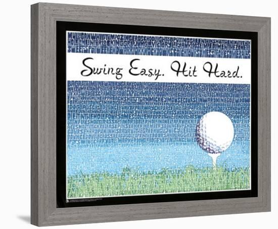 Swing Easy, Hit Hard (Golf Terms) Sports Poster Print-null-Framed Mini Poster