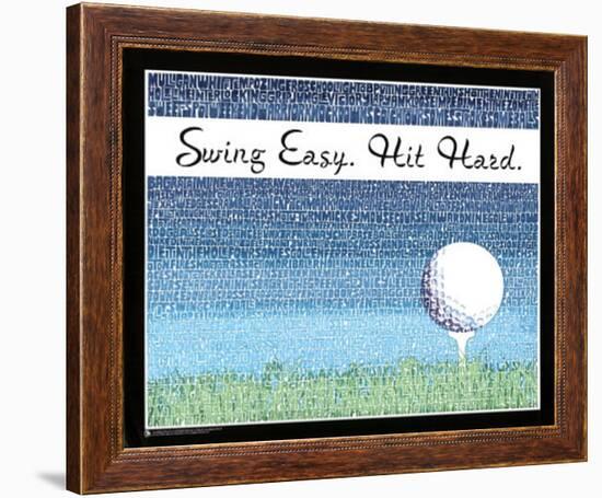 Swing Easy, Hit Hard (Golf Terms) Sports Poster Print-null-Framed Mini Poster