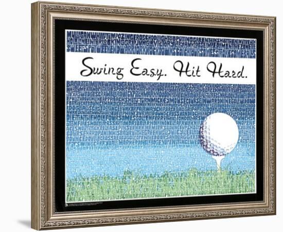 Swing Easy, Hit Hard (Golf Terms) Sports Poster Print-null-Framed Mini Poster