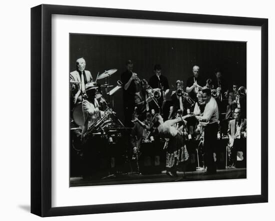 Swing Machine in Concert at the Forum Theatre, Hatfield, Hertfordshire, 18 February 1986-Denis Williams-Framed Photographic Print