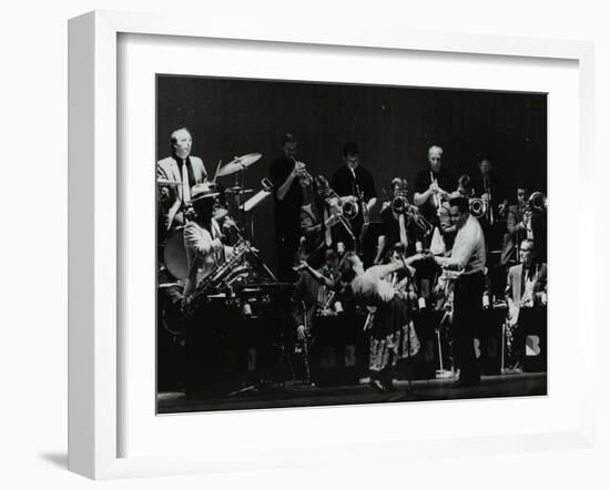 Swing Machine in Concert at the Forum Theatre, Hatfield, Hertfordshire, 18 February 1986-Denis Williams-Framed Photographic Print