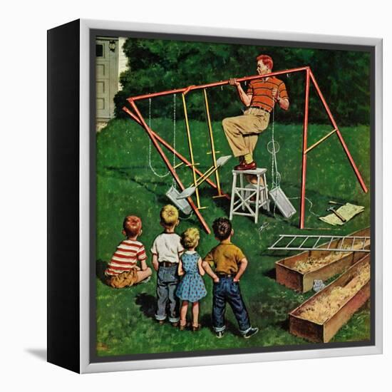 "Swing-set", June 16, 1956-Amos Sewell-Framed Premier Image Canvas