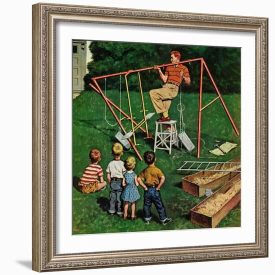 "Swing-set", June 16, 1956-Amos Sewell-Framed Giclee Print