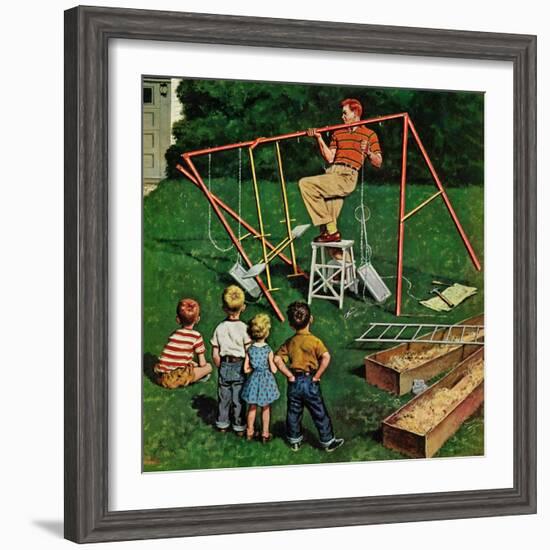 "Swing-set", June 16, 1956-Amos Sewell-Framed Giclee Print