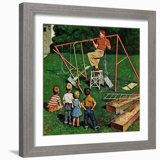 "Swing-set", June 16, 1956-Amos Sewell-Framed Giclee Print