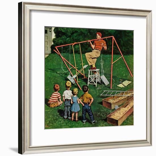 "Swing-set", June 16, 1956-Amos Sewell-Framed Giclee Print