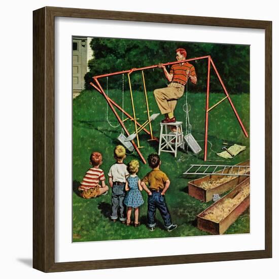 "Swing-set", June 16, 1956-Amos Sewell-Framed Giclee Print