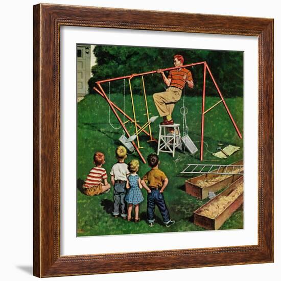 "Swing-set", June 16, 1956-Amos Sewell-Framed Giclee Print