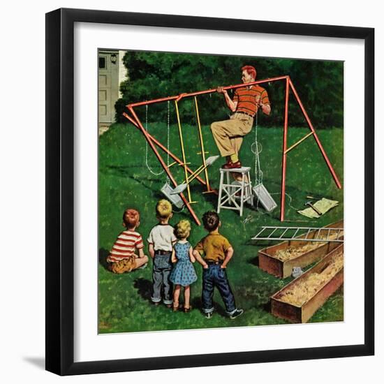 "Swing-set", June 16, 1956-Amos Sewell-Framed Giclee Print