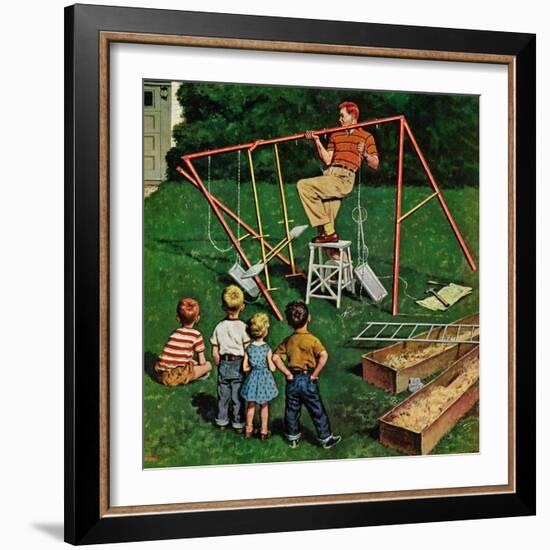 "Swing-set", June 16, 1956-Amos Sewell-Framed Giclee Print