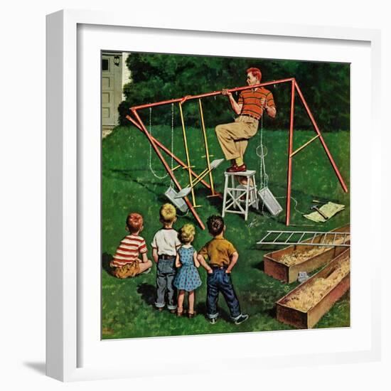 "Swing-set", June 16, 1956-Amos Sewell-Framed Giclee Print