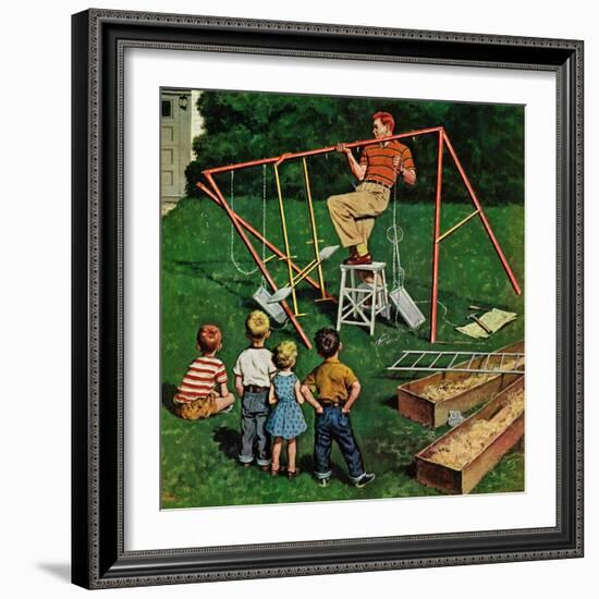 "Swing-set", June 16, 1956-Amos Sewell-Framed Giclee Print