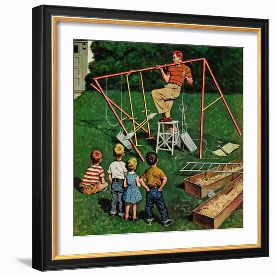 "Swing-set", June 16, 1956-Amos Sewell-Framed Giclee Print