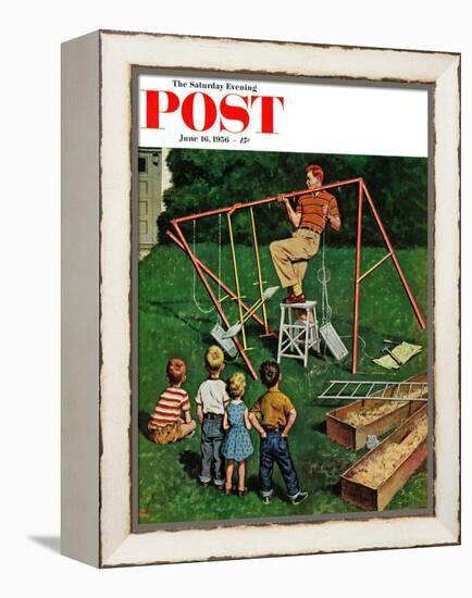 "Swing-set" Saturday Evening Post Cover, June 16, 1956-Amos Sewell-Framed Premier Image Canvas