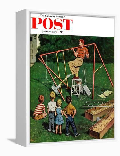 "Swing-set" Saturday Evening Post Cover, June 16, 1956-Amos Sewell-Framed Premier Image Canvas