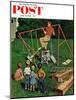 "Swing-set" Saturday Evening Post Cover, June 16, 1956-Amos Sewell-Mounted Giclee Print