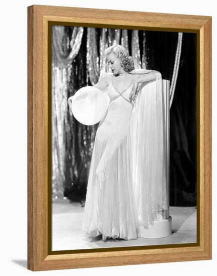 Swing Time, Ginger Rogers in Ensemble Designed by Bernard Newman, 1936-null-Framed Stretched Canvas