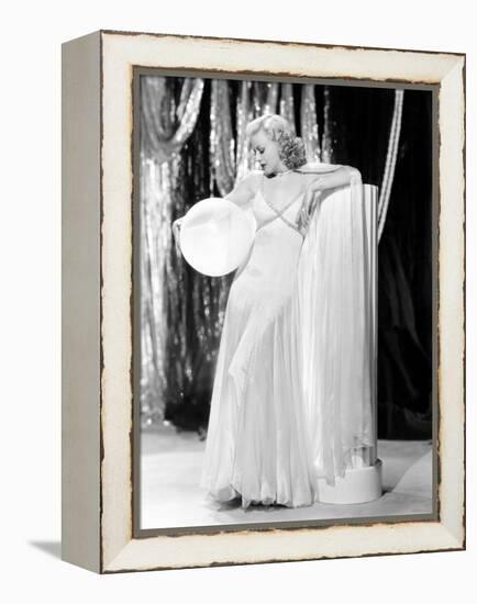 Swing Time, Ginger Rogers in Ensemble Designed by Bernard Newman, 1936-null-Framed Stretched Canvas