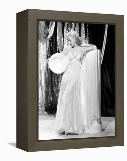 Swing Time, Ginger Rogers in Ensemble Designed by Bernard Newman, 1936-null-Framed Stretched Canvas