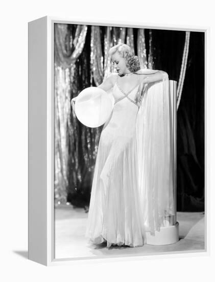 Swing Time, Ginger Rogers in Ensemble Designed by Bernard Newman, 1936-null-Framed Stretched Canvas