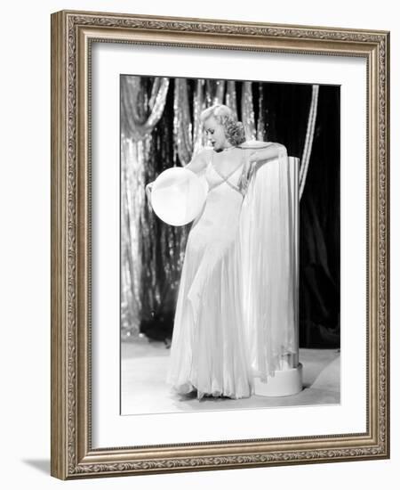 Swing Time, Ginger Rogers in Ensemble Designed by Bernard Newman, 1936-null-Framed Photo