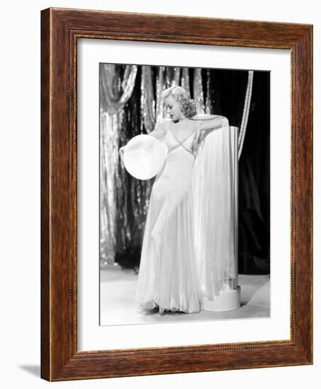 Swing Time, Ginger Rogers in Ensemble Designed by Bernard Newman, 1936-null-Framed Photo