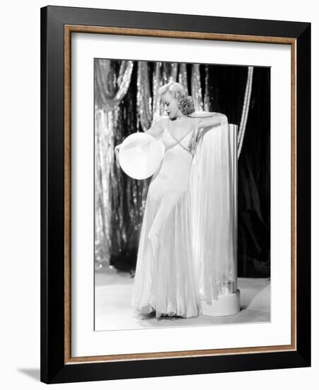 Swing Time, Ginger Rogers in Ensemble Designed by Bernard Newman, 1936-null-Framed Photo