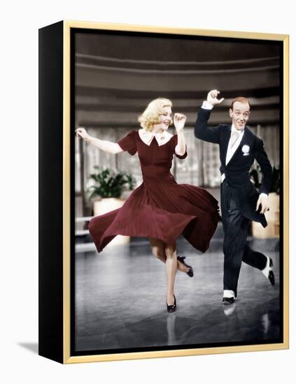 Swing Time, L-R: Ginger Rogers, Fred Astaire, 1936-null-Framed Stretched Canvas