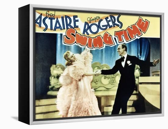 Swing Time, L-R: Ginger Rogers, Fred Astaire, 1936-null-Framed Stretched Canvas