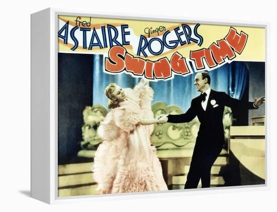 Swing Time, L-R: Ginger Rogers, Fred Astaire, 1936-null-Framed Stretched Canvas