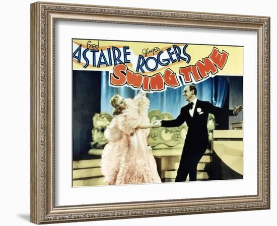 Swing Time, L-R: Ginger Rogers, Fred Astaire, 1936-null-Framed Art Print