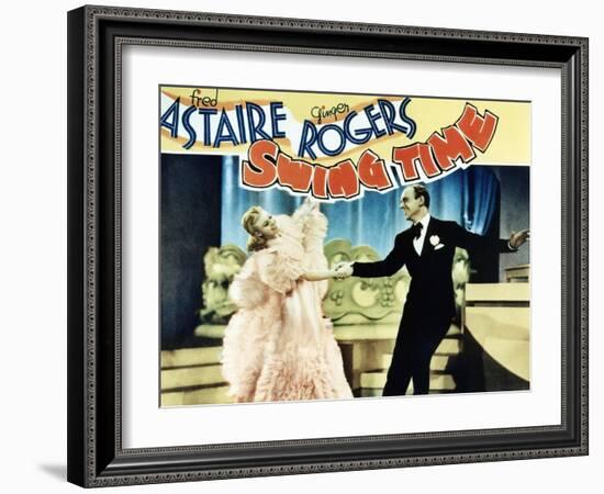 Swing Time, L-R: Ginger Rogers, Fred Astaire, 1936-null-Framed Art Print