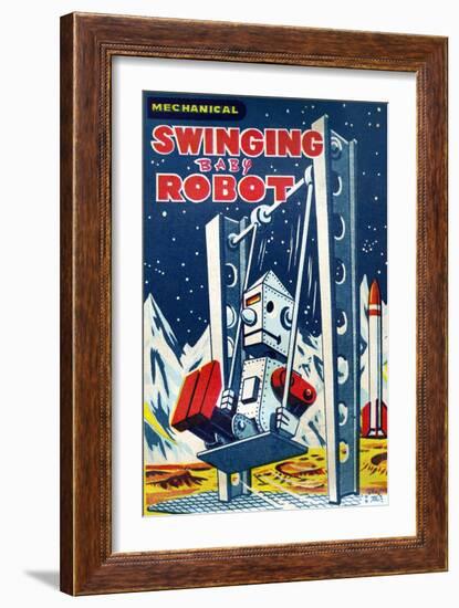 Swinging Baby Robot-null-Framed Art Print